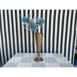 Vintage Brass Floral Bud Vase